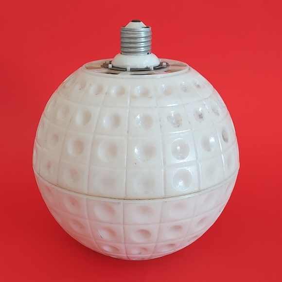 Vintage Retro Atomic Pattern White Plastic Ceiling Screw-in Light bulb Cover - Picture 1 of 7